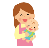 イラスト　赤ちゃんとお母さん